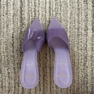 Chic Lavender Mules by Black Suede Studio